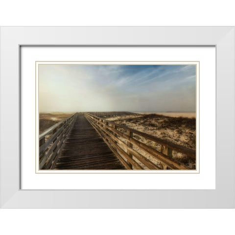 Boardwalk I White Modern Wood Framed Art Print with Double Matting by Head, Danny