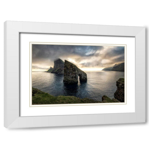 Drangamir I White Modern Wood Framed Art Print with Double Matting by Head, Danny