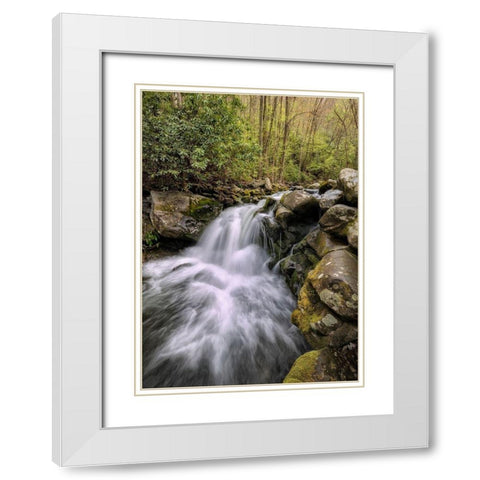 Spill Over White Modern Wood Framed Art Print with Double Matting by Head, Danny