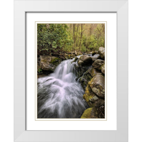 Spill Over White Modern Wood Framed Art Print with Double Matting by Head, Danny