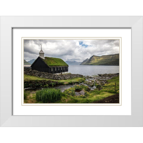 Porkeri Church White Modern Wood Framed Art Print with Double Matting by Head, Danny