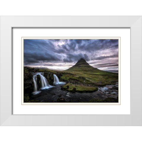 The Falls White Modern Wood Framed Art Print with Double Matting by Head, Danny