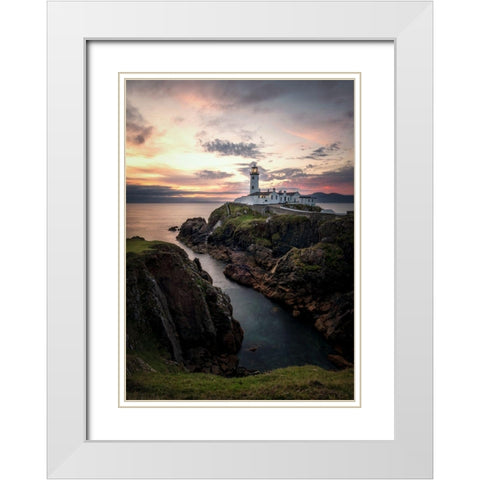 Irish Morning II White Modern Wood Framed Art Print with Double Matting by Head, Danny