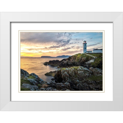 Irish Morning III White Modern Wood Framed Art Print with Double Matting by Head, Danny