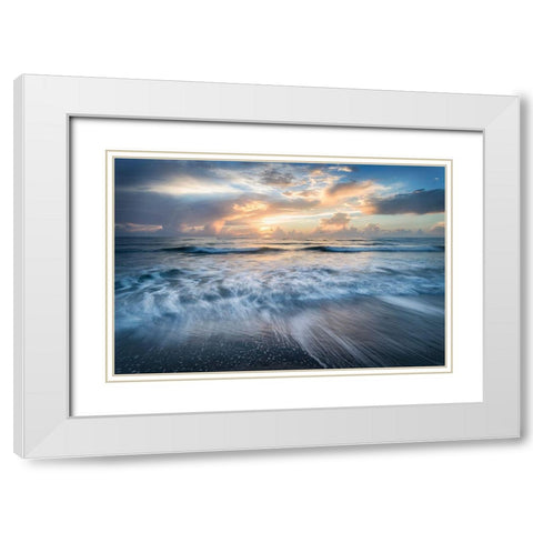 Crystal Blue White Modern Wood Framed Art Print with Double Matting by Head, Danny