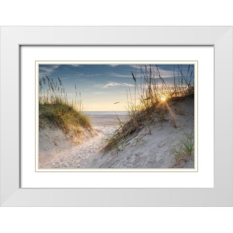 The Dunes White Modern Wood Framed Art Print with Double Matting by Head, Danny