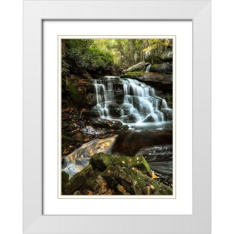 Shays Run I White Modern Wood Framed Art Print with Double Matting by Head, Danny