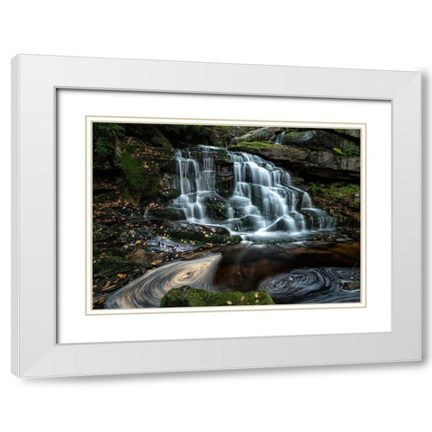 Shays Run II White Modern Wood Framed Art Print with Double Matting by Head, Danny