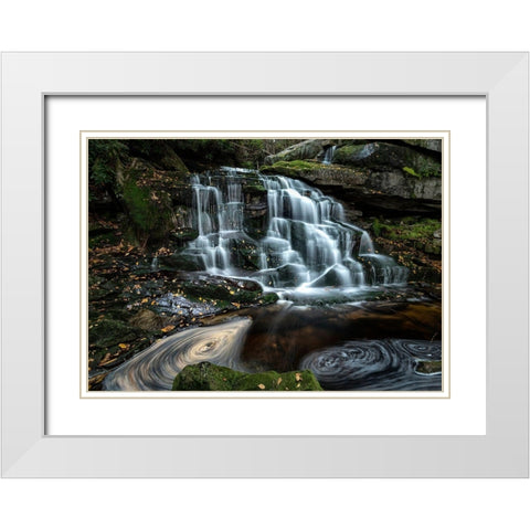 Shays Run II White Modern Wood Framed Art Print with Double Matting by Head, Danny