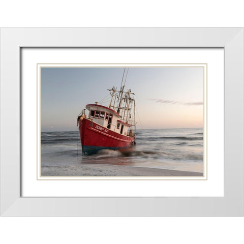 Run Aground I White Modern Wood Framed Art Print with Double Matting by Head, Danny
