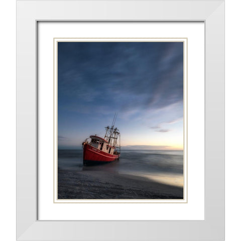 Last Light White Modern Wood Framed Art Print with Double Matting by Head, Danny