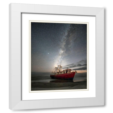 Settled In White Modern Wood Framed Art Print with Double Matting by Head, Danny