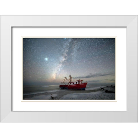 Going Nowhere White Modern Wood Framed Art Print with Double Matting by Head, Danny