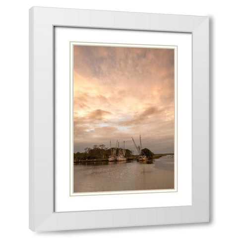 Harbor Sky White Modern Wood Framed Art Print with Double Matting by Head, Danny