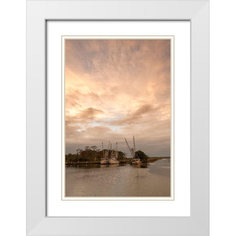 Harbor Sky White Modern Wood Framed Art Print with Double Matting by Head, Danny