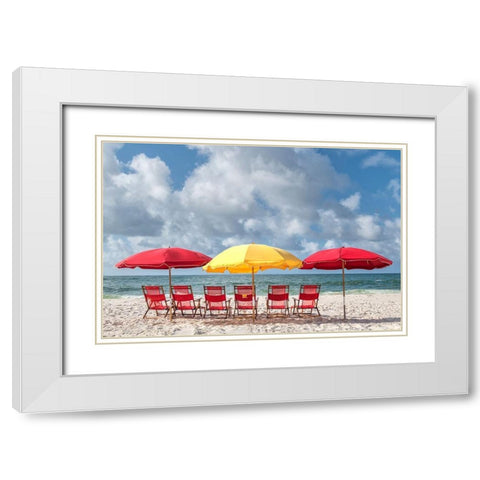 Seating For Six II White Modern Wood Framed Art Print with Double Matting by Head, Danny