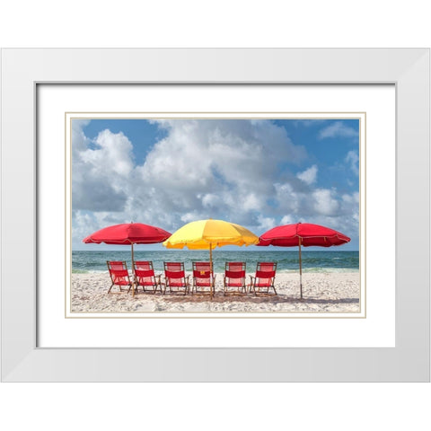 Seating For Six II White Modern Wood Framed Art Print with Double Matting by Head, Danny