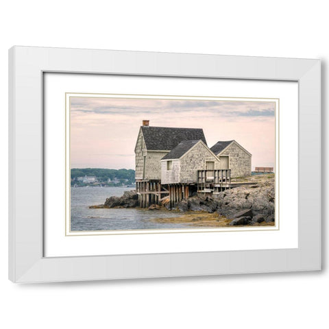 Vintage Maine White Modern Wood Framed Art Print with Double Matting by Head, Danny