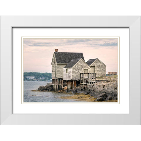 Vintage Maine White Modern Wood Framed Art Print with Double Matting by Head, Danny