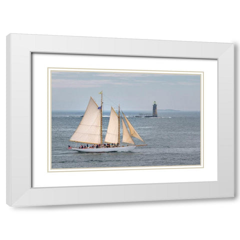 Smooth Sailing White Modern Wood Framed Art Print with Double Matting by Head, Danny