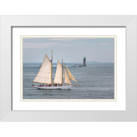 Smooth Sailing White Modern Wood Framed Art Print with Double Matting by Head, Danny