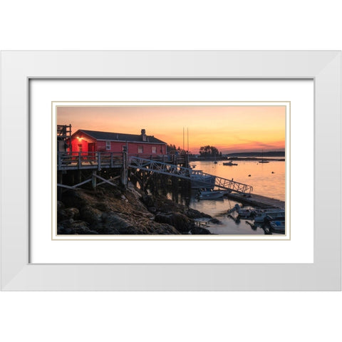 Five Islands White Modern Wood Framed Art Print with Double Matting by Head, Danny