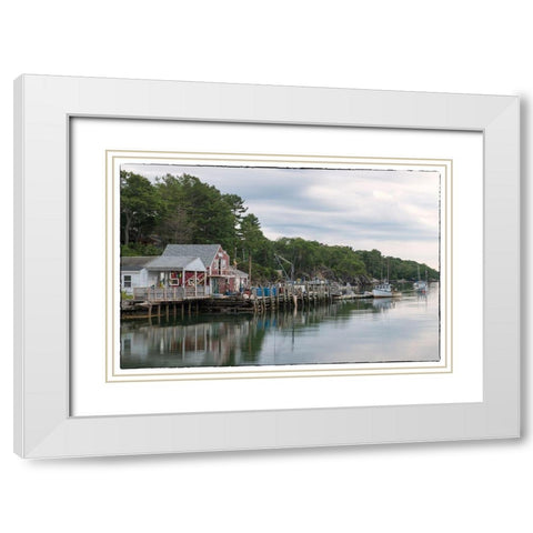 Remote Harbor White Modern Wood Framed Art Print with Double Matting by Head, Danny