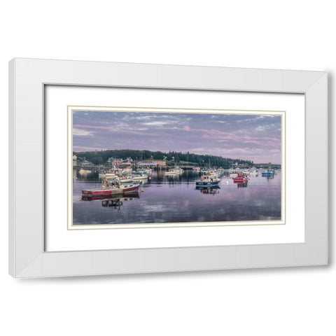 Working Harbor II White Modern Wood Framed Art Print with Double Matting by Head, Danny
