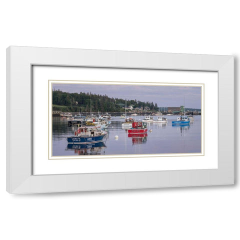 Working Harbor III White Modern Wood Framed Art Print with Double Matting by Head, Danny