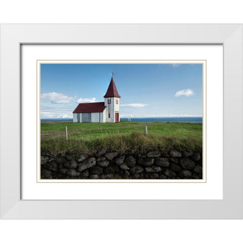Church by the Sea I White Modern Wood Framed Art Print with Double Matting by Head, Danny
