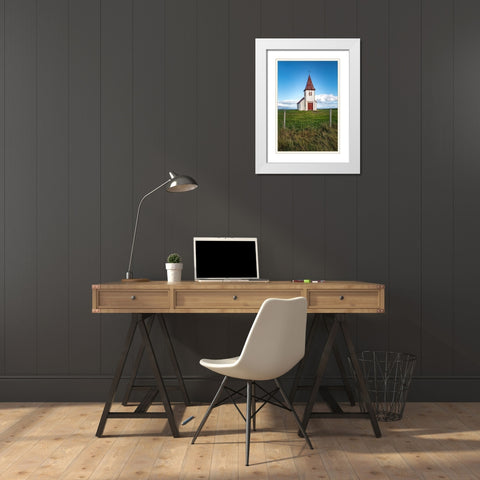 Church by the Sea II White Modern Wood Framed Art Print with Double Matting by Head, Danny