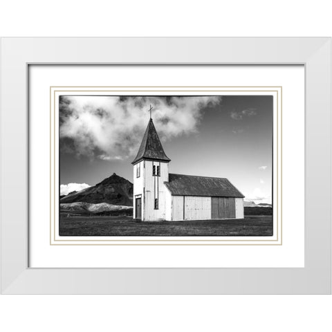 Church by the Sea III White Modern Wood Framed Art Print with Double Matting by Head, Danny