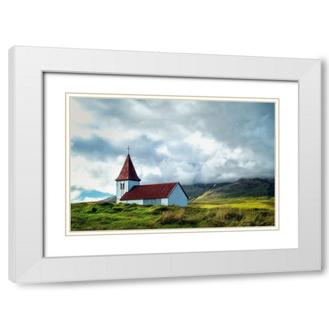 Church by the Sea IV White Modern Wood Framed Art Print with Double Matting by Head, Danny