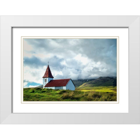Church by the Sea IV White Modern Wood Framed Art Print with Double Matting by Head, Danny