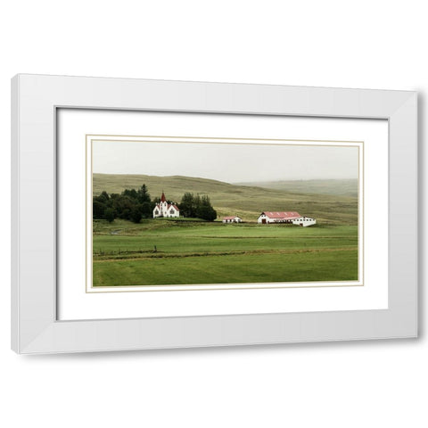 Highland Farm White Modern Wood Framed Art Print with Double Matting by Head, Danny