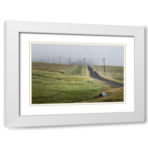 Lonely Road White Modern Wood Framed Art Print with Double Matting by Head, Danny