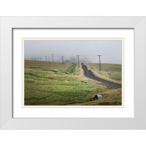 Lonely Road White Modern Wood Framed Art Print with Double Matting by Head, Danny