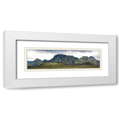 Highlands Panorama White Modern Wood Framed Art Print with Double Matting by Head, Danny