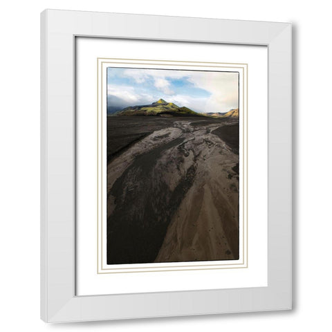 Stream Patterns I White Modern Wood Framed Art Print with Double Matting by Head, Danny