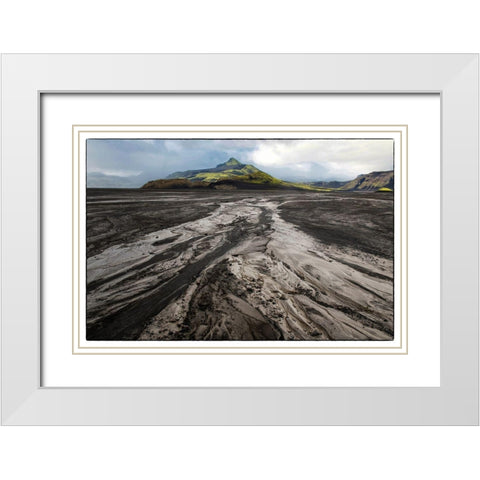 Stream Patterns II White Modern Wood Framed Art Print with Double Matting by Head, Danny