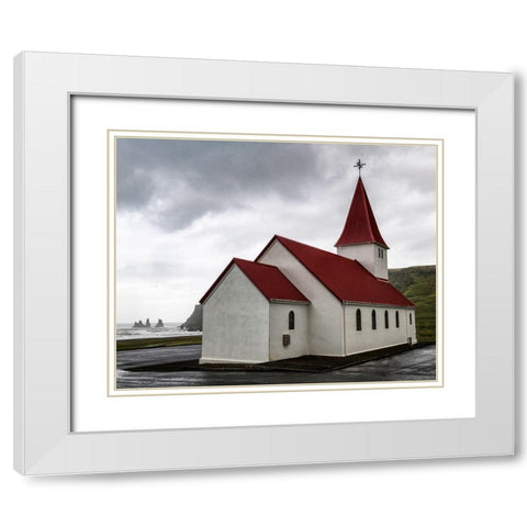 Church at Vik II White Modern Wood Framed Art Print with Double Matting by Head, Danny