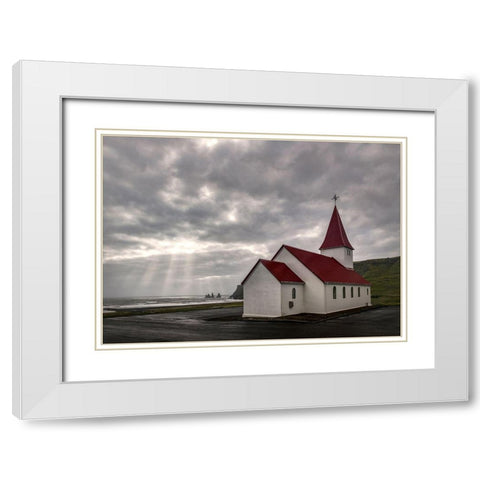 God Rays White Modern Wood Framed Art Print with Double Matting by Head, Danny
