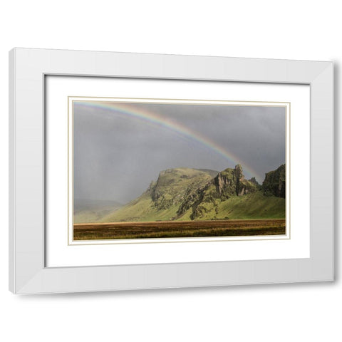 Mountain Rainbow White Modern Wood Framed Art Print with Double Matting by Head, Danny