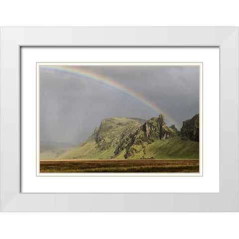 Mountain Rainbow White Modern Wood Framed Art Print with Double Matting by Head, Danny