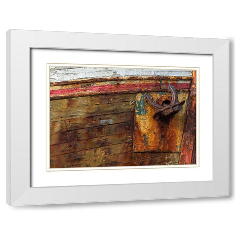 Rusty Anchor White Modern Wood Framed Art Print with Double Matting by Head, Danny