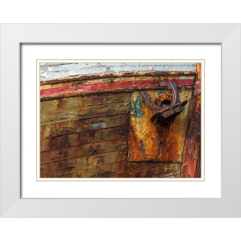 Rusty Anchor White Modern Wood Framed Art Print with Double Matting by Head, Danny
