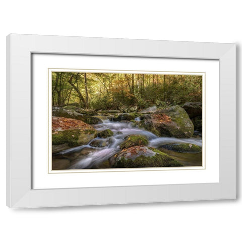 Listen Closely White Modern Wood Framed Art Print with Double Matting by Head, Danny