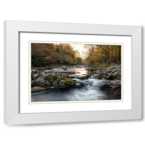 First Light at Greenbrier White Modern Wood Framed Art Print with Double Matting by Head, Danny