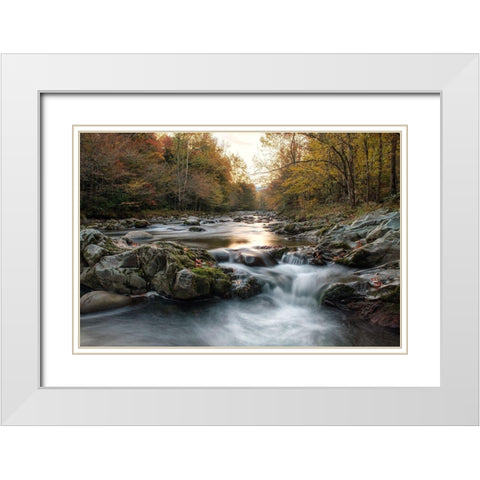 First Light at Greenbrier White Modern Wood Framed Art Print with Double Matting by Head, Danny
