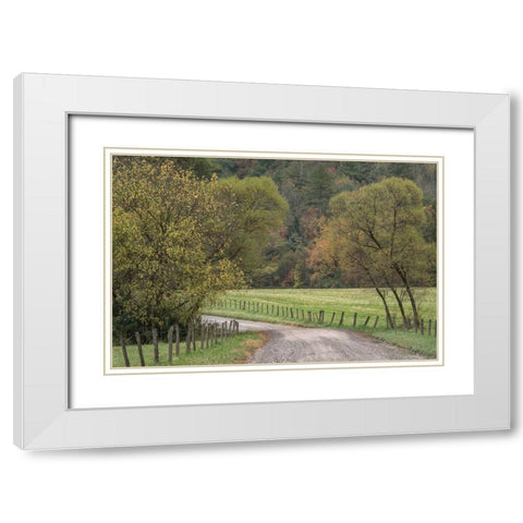 Roads and Fences White Modern Wood Framed Art Print with Double Matting by Head, Danny